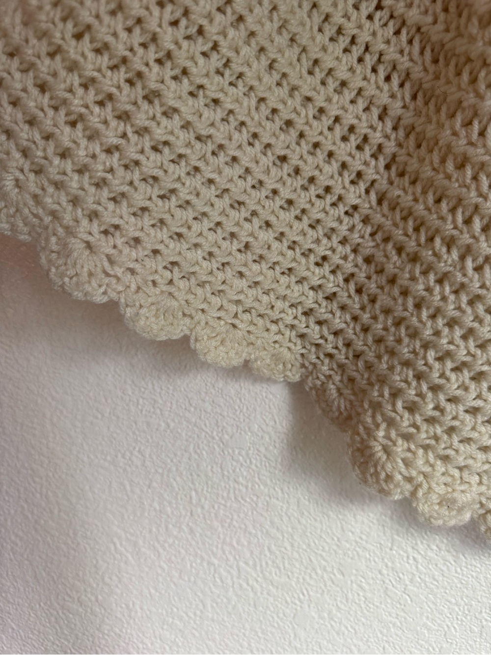 Soft Cream Crochet Knit Women's Poncho - Picture 3 of 3